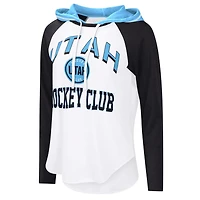 G-III 4Her by Carl Banks Utah Hockey Club VIP Raglan Long Sleeve Hoodie T-Shirt