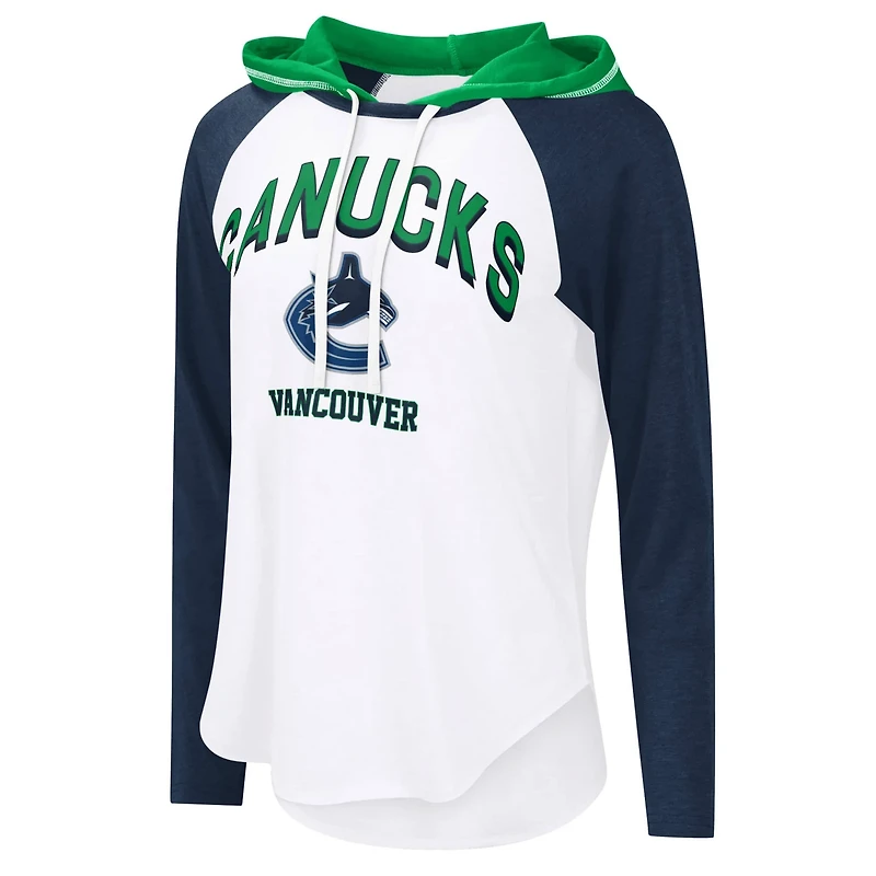 G-III 4Her by Carl Banks Vancouver Canucks VIP Raglan Long Sleeve Hoodie T-Shirt