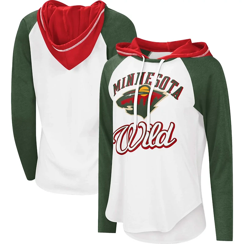 G-III Sports by Carl Banks Heather Green Minnesota Wild MVP Raglan Lightweight Hooded T-Shirt