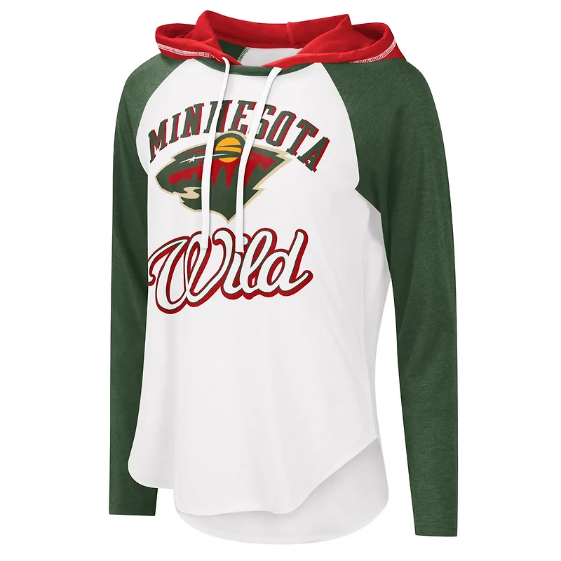 G-III Sports by Carl Banks Heather Green Minnesota Wild MVP Raglan Lightweight Hooded T-Shirt
