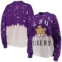 Gameday Couture LSU Tigers Twice As Nice Faded Dip-Dye Pullover Long Sleeve Top