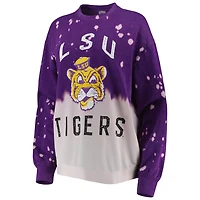 Gameday Couture LSU Tigers Twice As Nice Faded Dip-Dye Pullover Long Sleeve Top