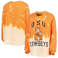 Gameday Couture Oklahoma State Cowboys Twice As Nice Faded Dip-Dye Pullover Long Sleeve Top
