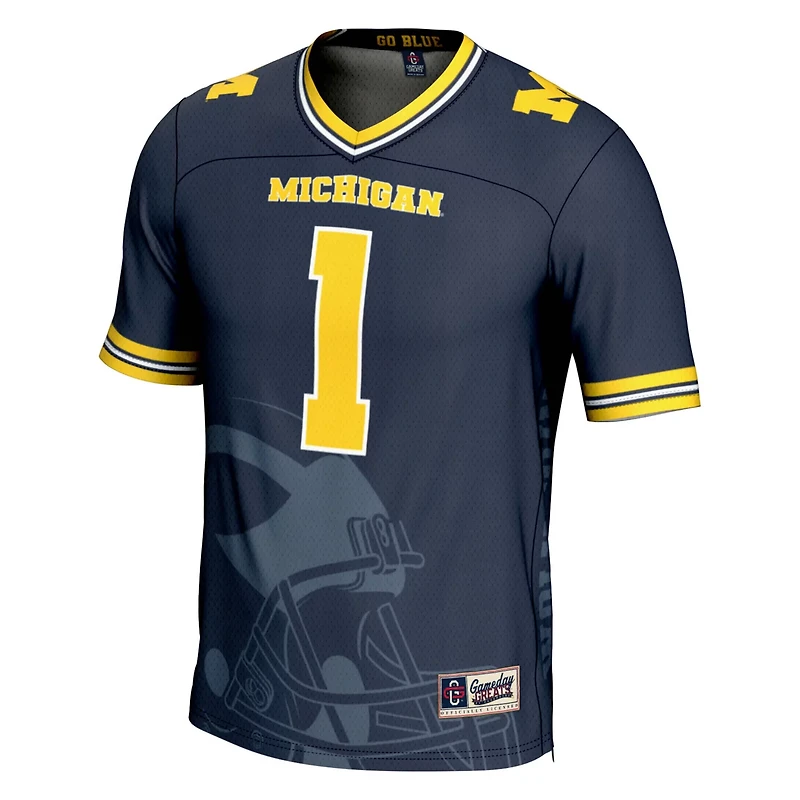 GameDay Greats 1 Michigan Wolverines Icon Print Football Fashion Jersey