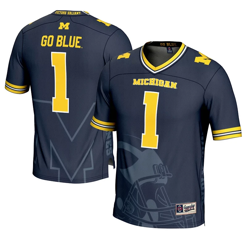 GameDay Greats 1 Michigan Wolverines Icon Print Football Fashion Jersey