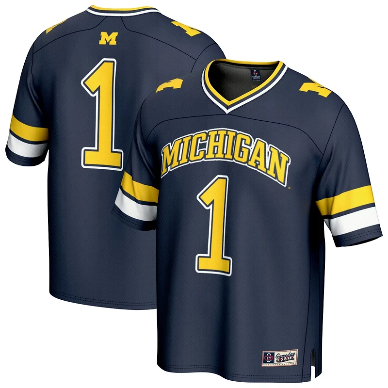 GameDay Greats 1 Michigan Wolverines Lightweight Collegiate Football Fashion Jersey