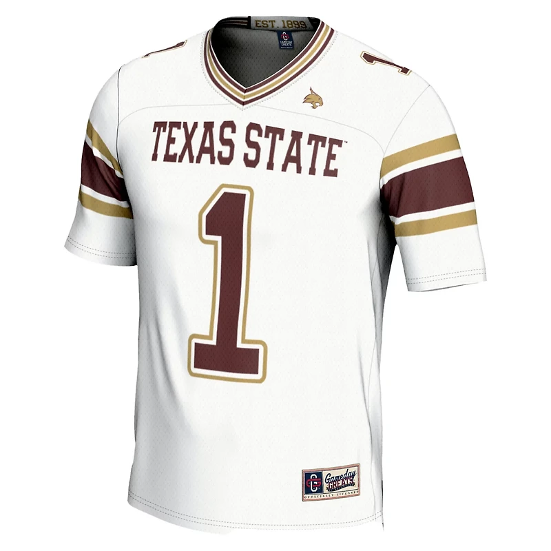 GameDay Greats 1 Texas State Bobcats Endzone Football Jersey