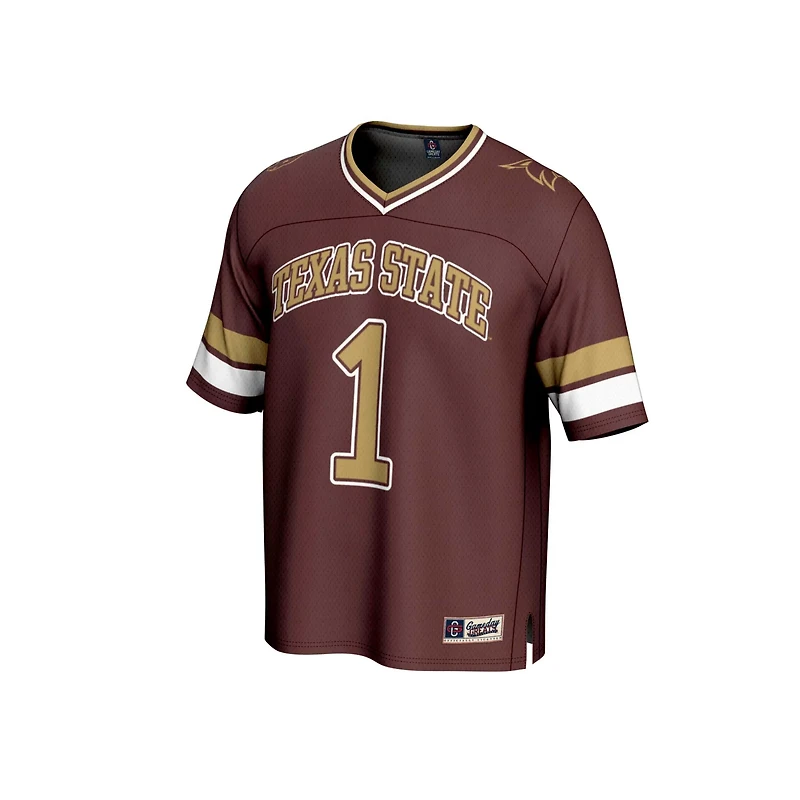 GameDay Greats 1 Texas State Bobcats Lightweight Collegiate Football Fashion Jersey
