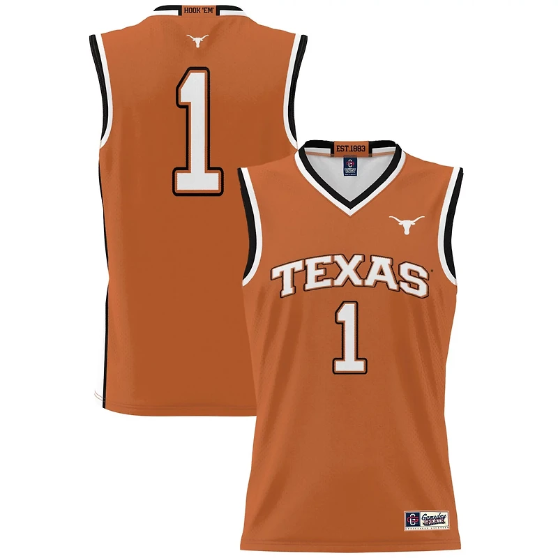 GameDay Greats 1 Texas Longhorns Lightweight Collegiate Basketball Jersey