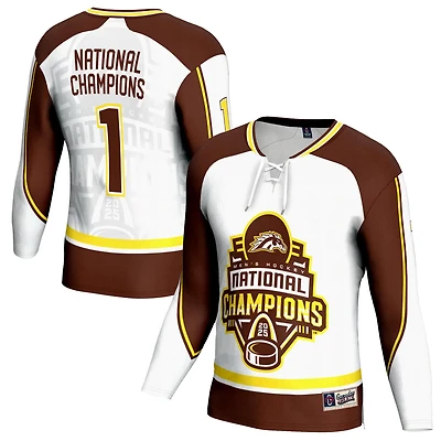 GameDay Greats Western Michigan Broncos 2025 NCAA Frozen Four Men's Ice Hockey National Champions Commemorative Fashion Jersey