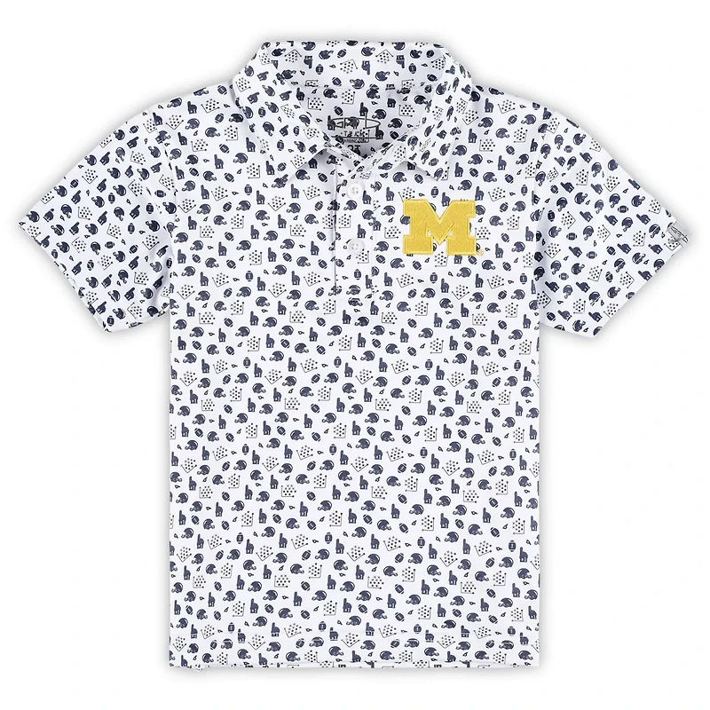 Garb Michigan Wolverines Earnest Allover Print Polo