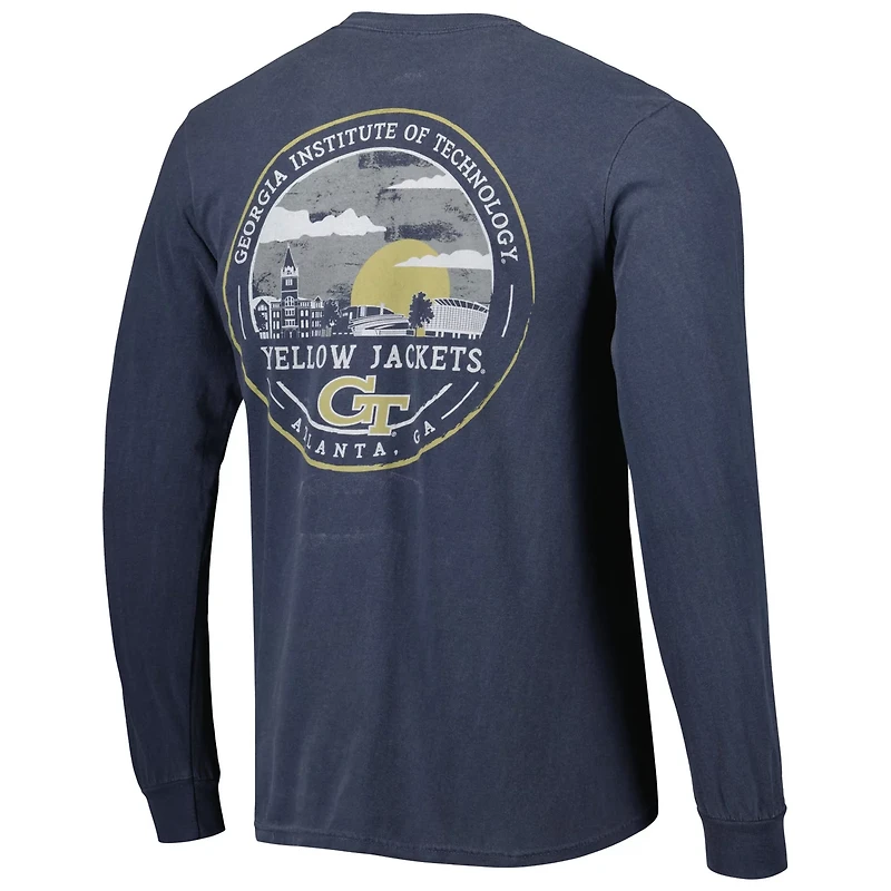 Georgia Tech Yellow Jackets Circle Campus Scene Long Sleeve T-Shirt