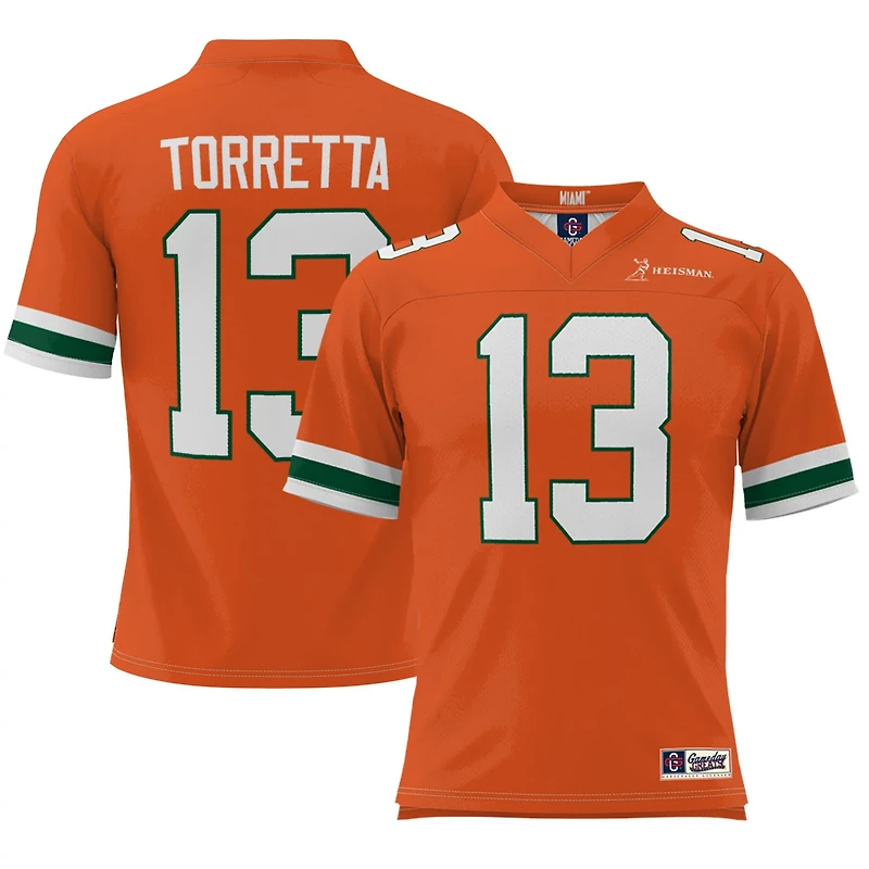 Gino Torretta Miami Hurricanes Heisman Football Jersey