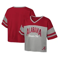 Girls Youth Alabama Tide The Playmaker Sleeve Stripe V-Neck Jersey T-Shirt