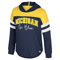 Girls Youth Colosseum Michigan Wolverines Reflection Hoodie Long Sleeve T-Shirt