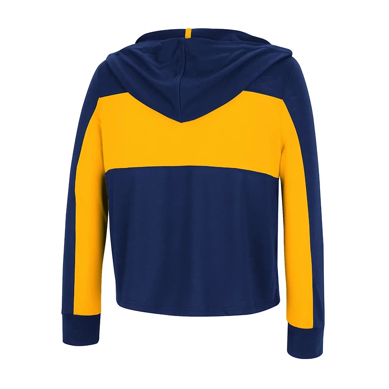 Girls Youth Colosseum West Virginia Mountaineers Galooks Hoodie Lace-Up Long Sleeve T-Shirt