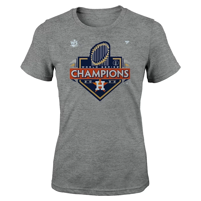 Girls Youth Fanatics Heather Charcoal Houston Astros 2022 World Series Champions Locker Room T-Shirt