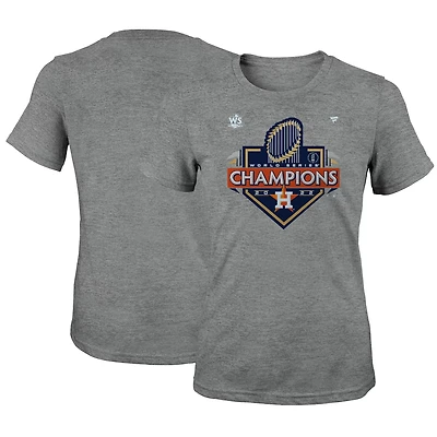 Girls Youth Fanatics Heather Charcoal Houston Astros 2022 World Series Champions Locker Room T-Shirt