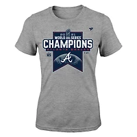 Girls Youth Heathered Gray Atlanta Braves 2021 World Series Champions Locker Room T-Shirt