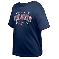 Girl's Youth New Era Columbus Blue Jackets Flip Sequin T-Shirt