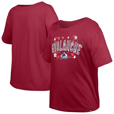 Girl's Youth New Era Dark Colorado Avalanche Flip Sequin T-Shirt