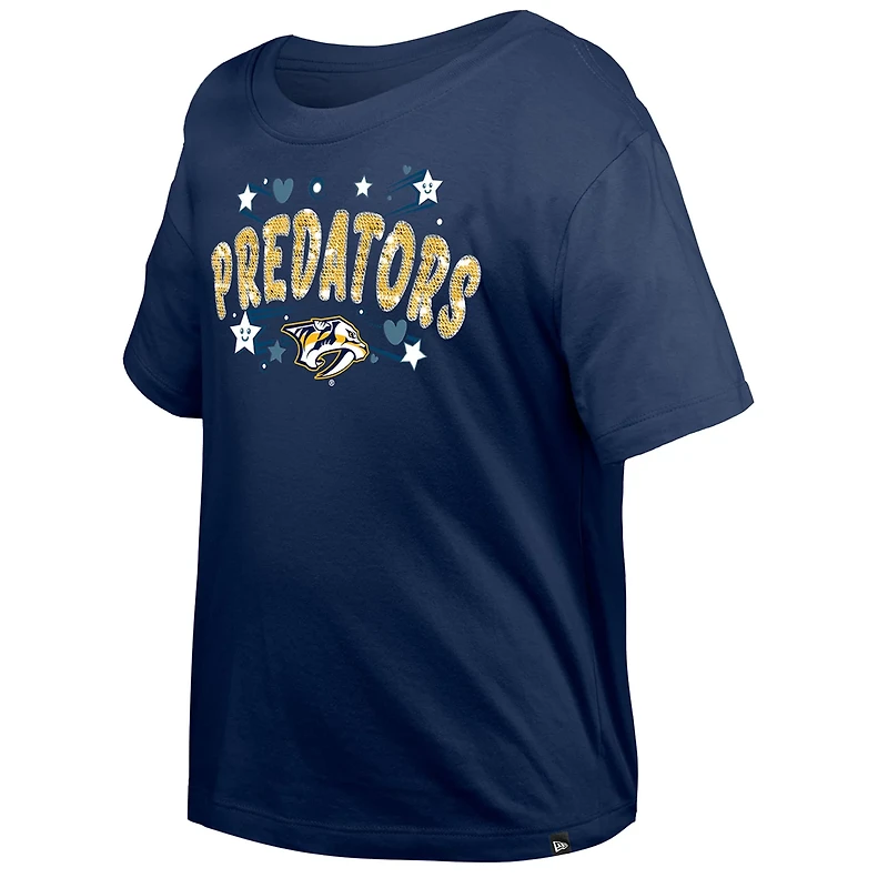 Girl's Youth New Era Nashville Predators Flip Sequin T-Shirt