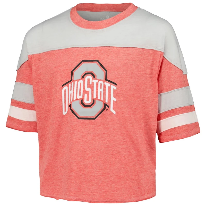 Girls Youth Ohio State Buckeyes Sunday Friday Sleeve Stripe Jersey T-Shirt
