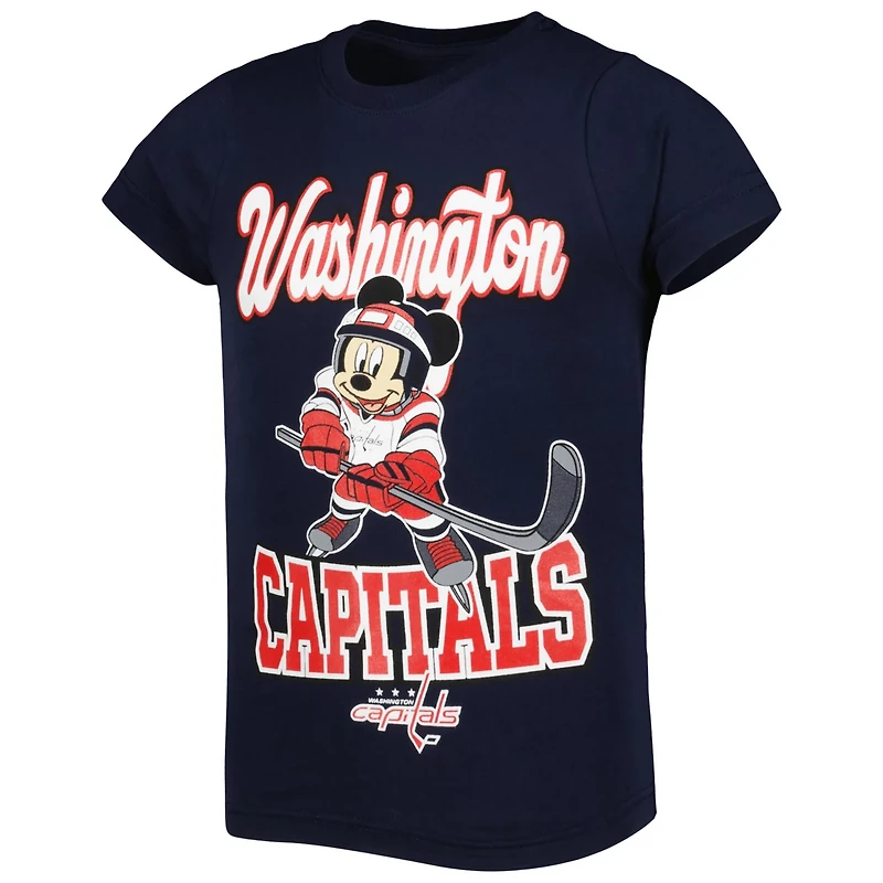 Girls Youth Washington Capitals Mickey Mouse Go Team T-Shirt