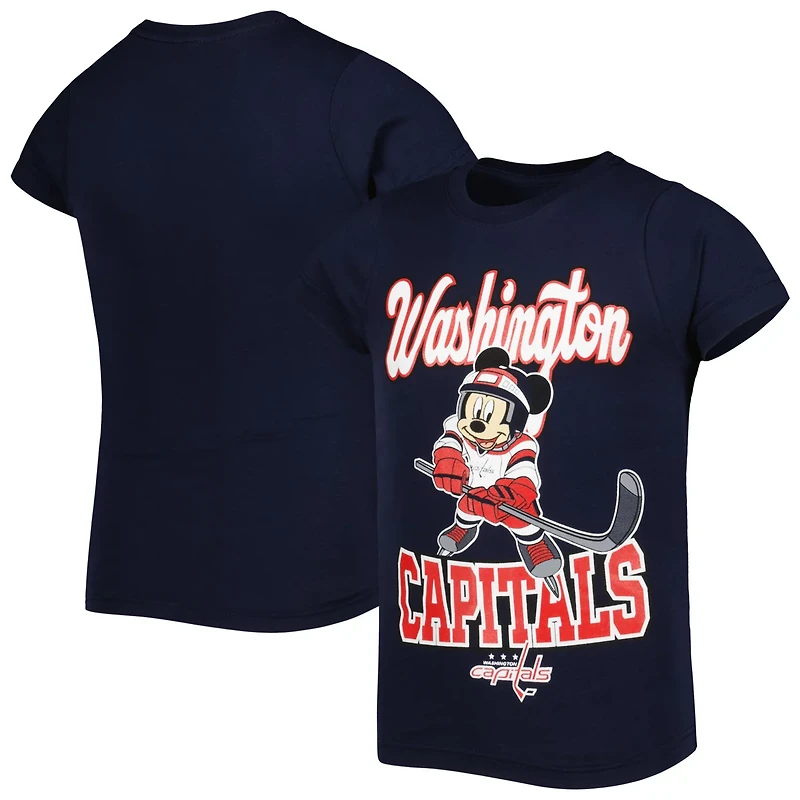 Girls Youth Washington Capitals Mickey Mouse Go Team T-Shirt