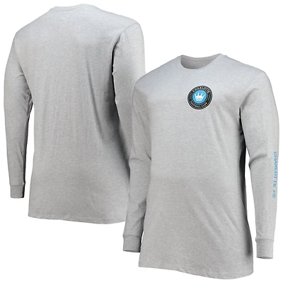 Heathered Gray Charlotte FC Big  Tall Combo Long Sleeve T-Shirt