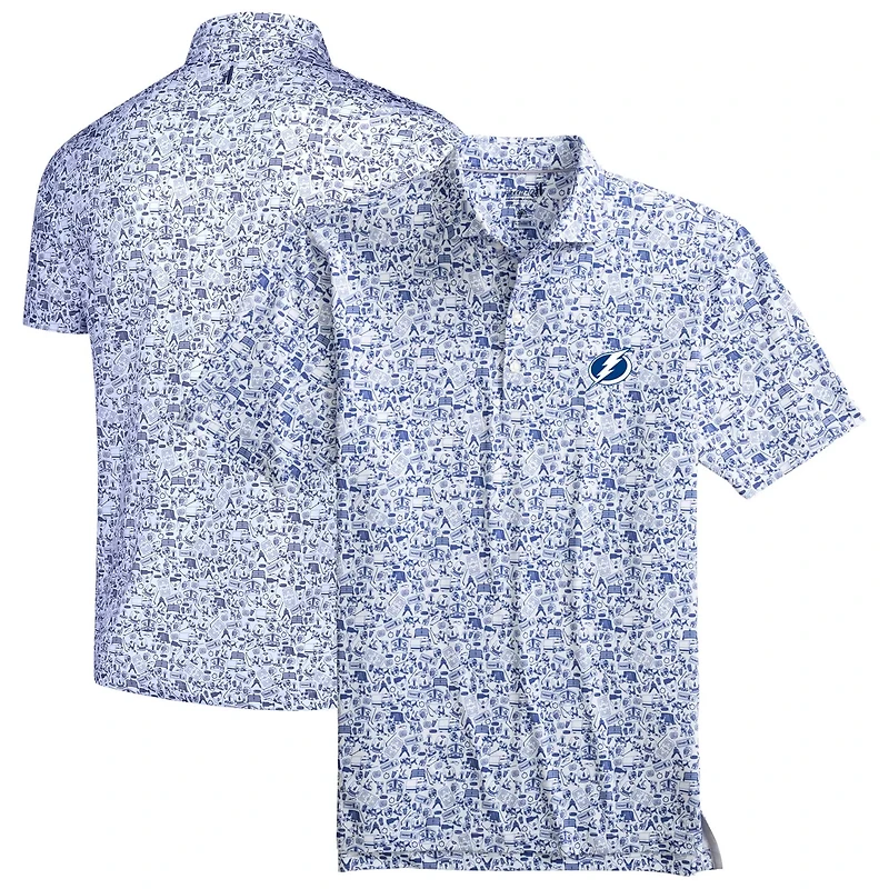 johnnie-O White Tampa Bay Lightning Slapshot Polo