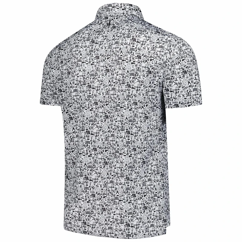 johnnie-O White Vegas Golden Knights Slapshot Polo
