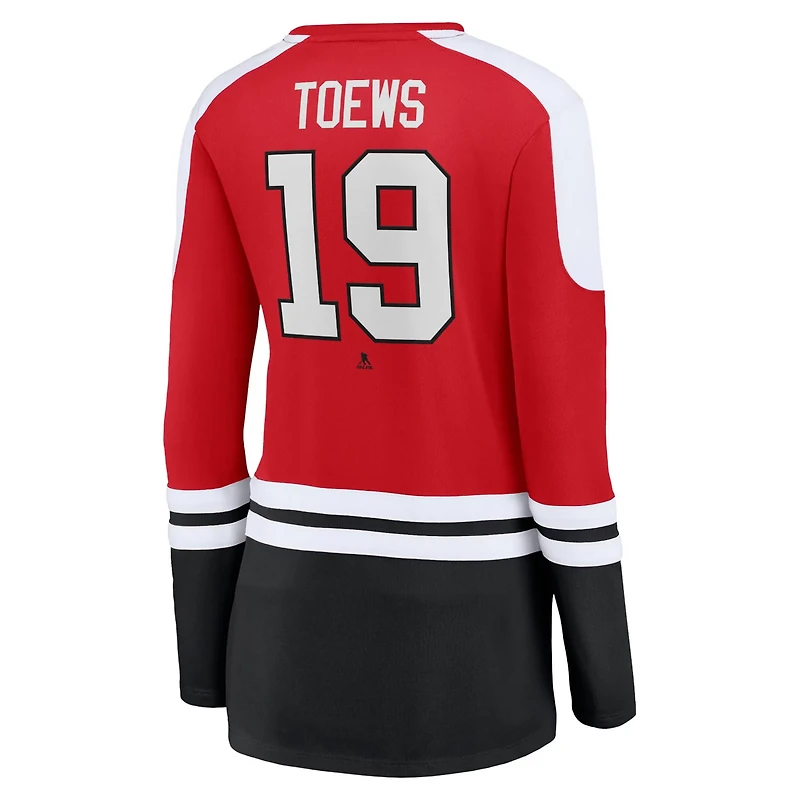 Jonathan Toews /Black Chicago Blackhawks Power Player Long Sleeve Notch Neck T-Shirt