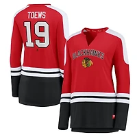 Jonathan Toews /Black Chicago Blackhawks Power Player Long Sleeve Notch Neck T-Shirt