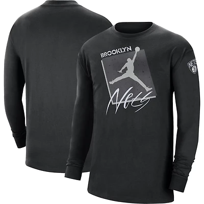 Jordan Brand Brooklyn Nets Courtside Max 90 Vintage Wash Statement Edition Long Sleeve T-Shirt