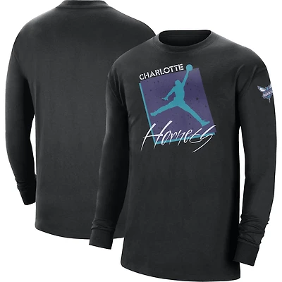 Jordan Brand Charlotte Hornets Courtside Max 90 Vintage Wash Statement Edition Long Sleeve T-Shirt