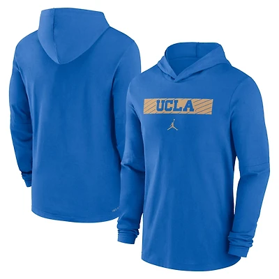 Jordan Brand Light UCLA Bruins 2024 Sideline Hoodie Performance Long Sleeve T-Shirt