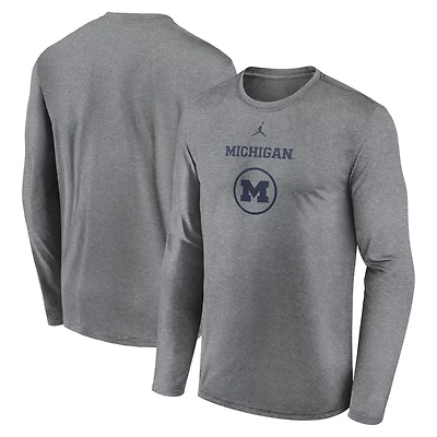 Jordan Brand Michigan Wolverines 2024 On-Court Basketball Practice Legend Performance Long Sleeve T-Shirt