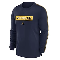 Jordan Brand Michigan Wolverines 2024 Sideline Player Tri-Blend Performance Long Sleeve T-Shirt