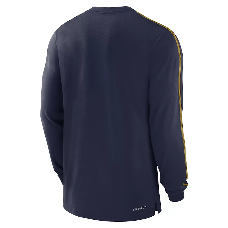 Jordan Brand Michigan Wolverines 2024 Sideline Player Tri-Blend Performance Long Sleeve T-Shirt