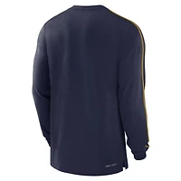 Jordan Brand Michigan Wolverines 2024 Sideline Player Tri-Blend Performance Long Sleeve T-Shirt