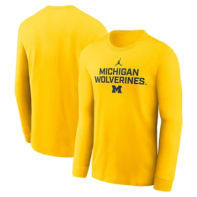 Jordan Brand Michigan Wolverines 2025 Sideline Dri-FIT Long Sleeve T-Shirt
