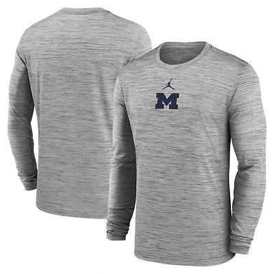 Jordan Brand Michigan Wolverines Sideline Velocity Performance Long Sleeve T-Shirt