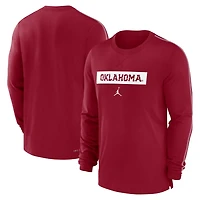 Jordan Brand Oklahoma Sooners 2024 Sideline Player Tri-Blend Performance Long Sleeve T-Shirt