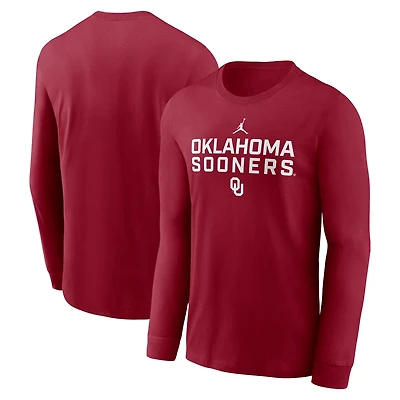 Jordan Brand Oklahoma Sooners 2025 Sideline Performance Long Sleeve T-Shirt