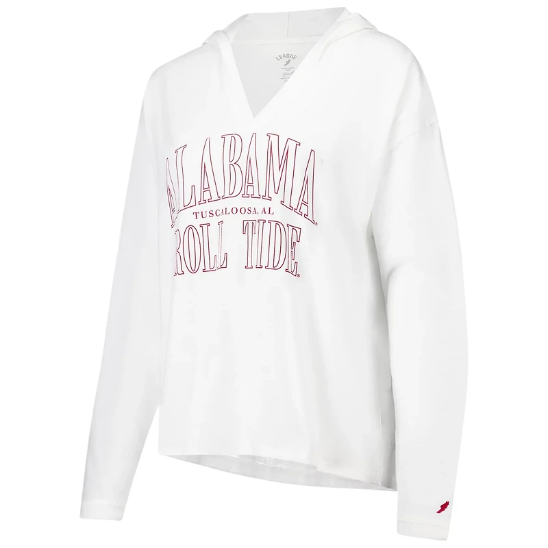 League Collegiate Wear Alabama Crimson Tide Slub Long Sleeve V-Neck Hoodie T-Shirt