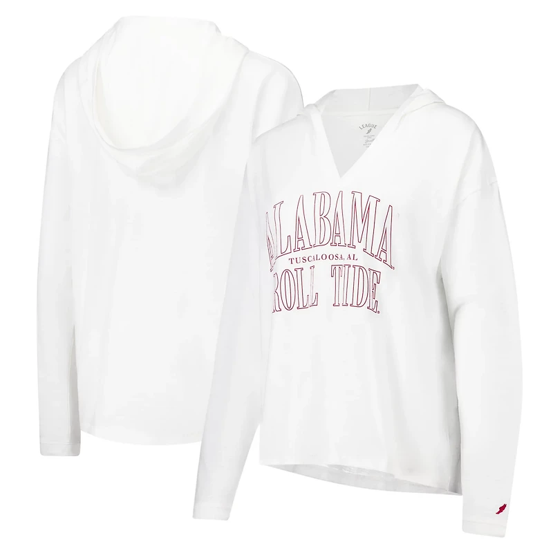 League Collegiate Wear Alabama Crimson Tide Slub Long Sleeve V-Neck Hoodie T-Shirt