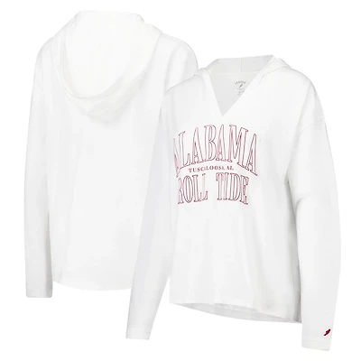 League Collegiate Wear Alabama Crimson Tide Slub Long Sleeve V-Neck Hoodie T-Shirt