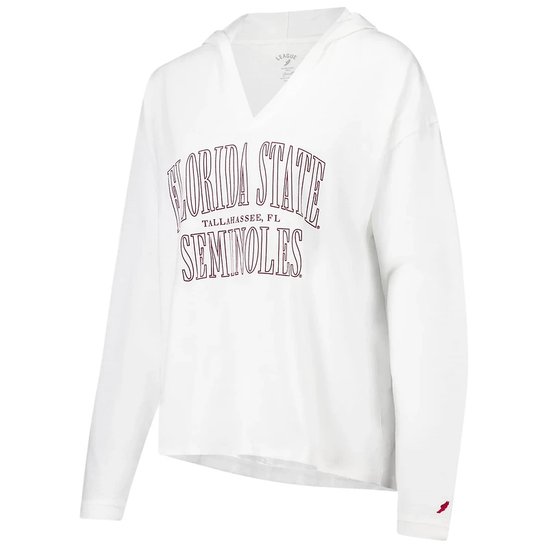 League Collegiate Wear Florida State Seminoles Slub Long Sleeve V-Neck Hoodie T-Shirt