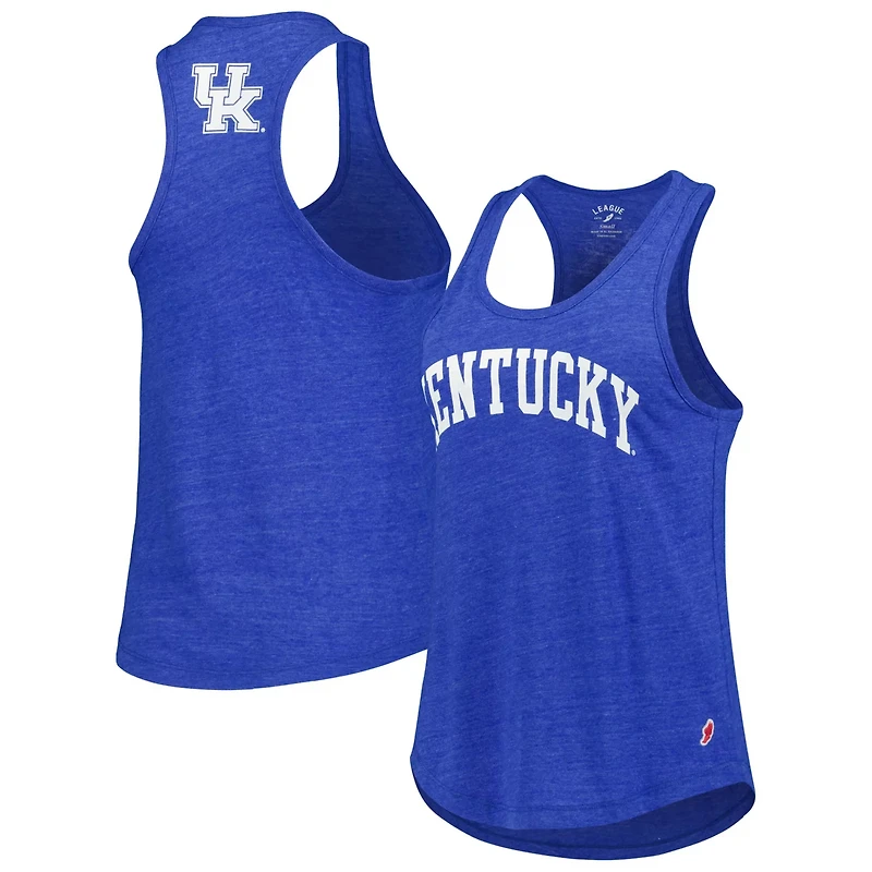League Collegiate Wear Heather Kentucky Wildcats Two-Hit Intramural Tri-Blend Scoop Neck Racerback Tank Top